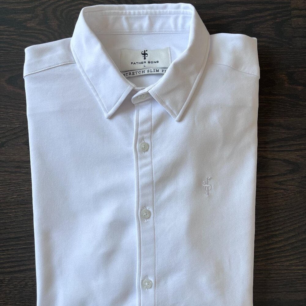 Father Sons White Stretch Slim Fit Shirt